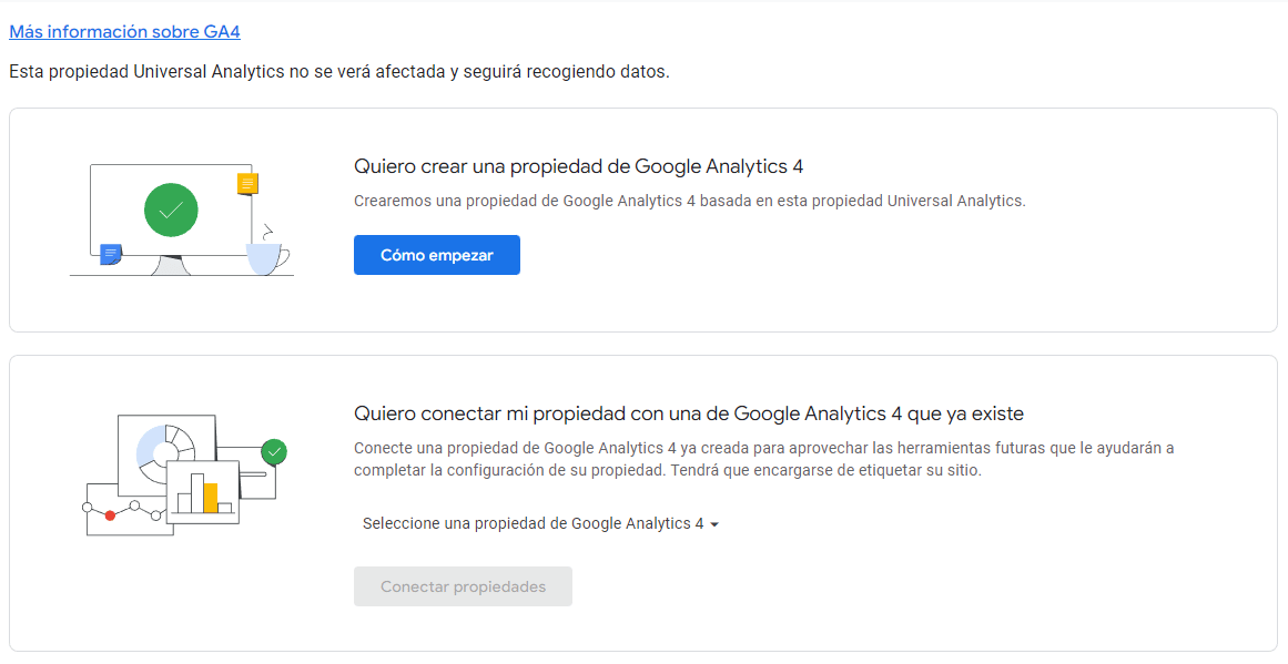 Conectar Google Analytics 4 desde una propiedad UA