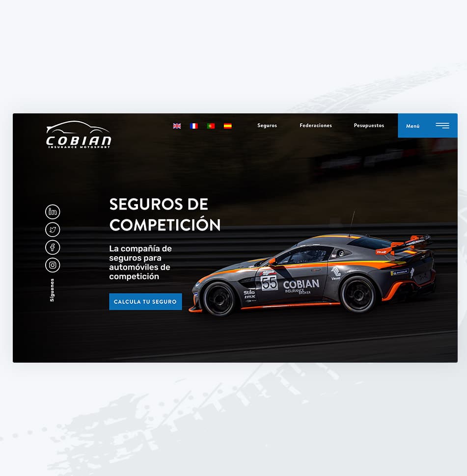 sitio web de cobian insurance motorsport